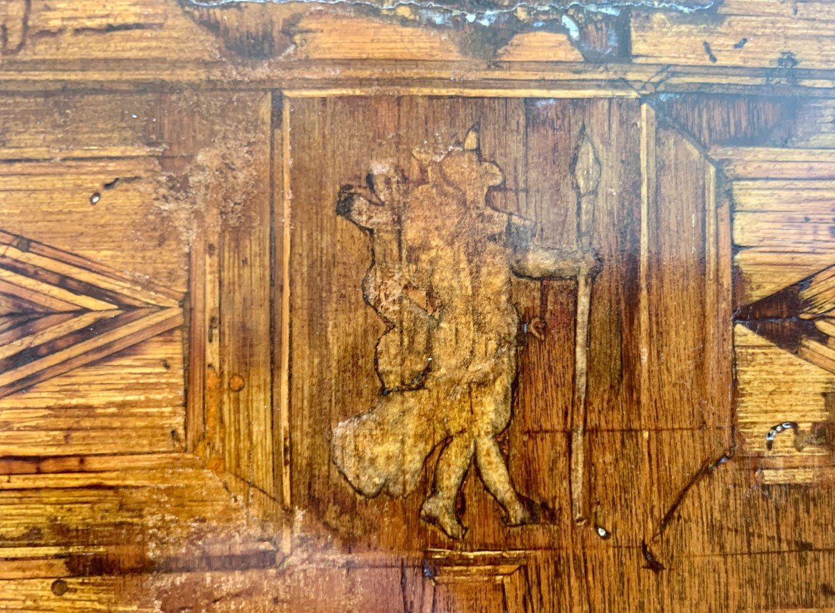 Early 17th Cty Spanish Wooden Marquetry Cabinet-photo-7