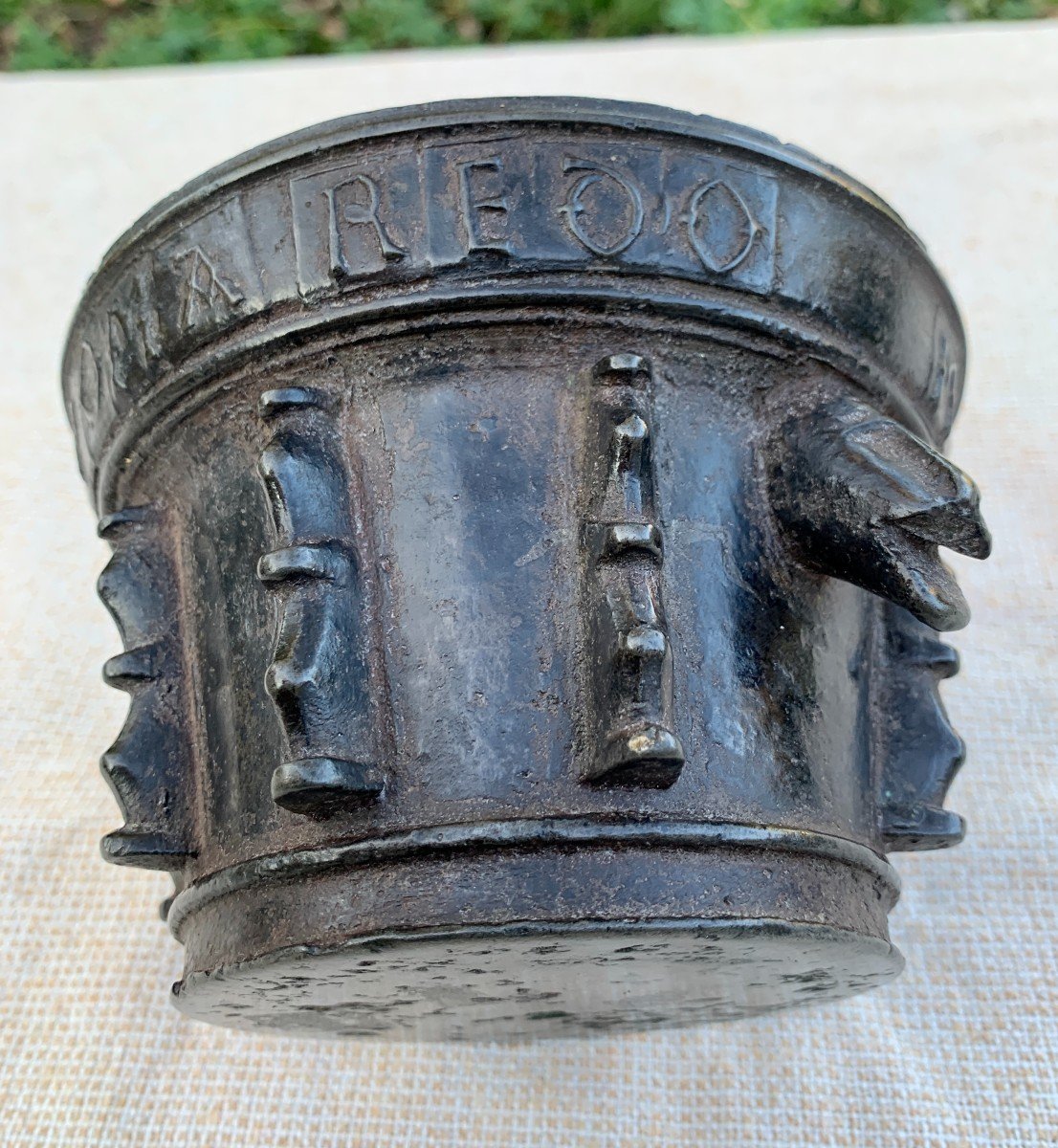 Rare Bronze Mortar From Gothic Period, Patronymic & Dated
