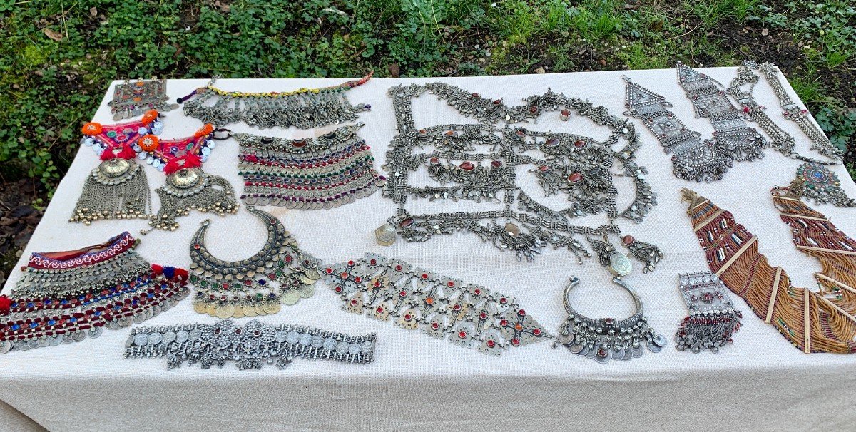 Kuchi Culture Large Choker Necklace, Tribal Art, Afghanistan Or Pakistan-photo-8