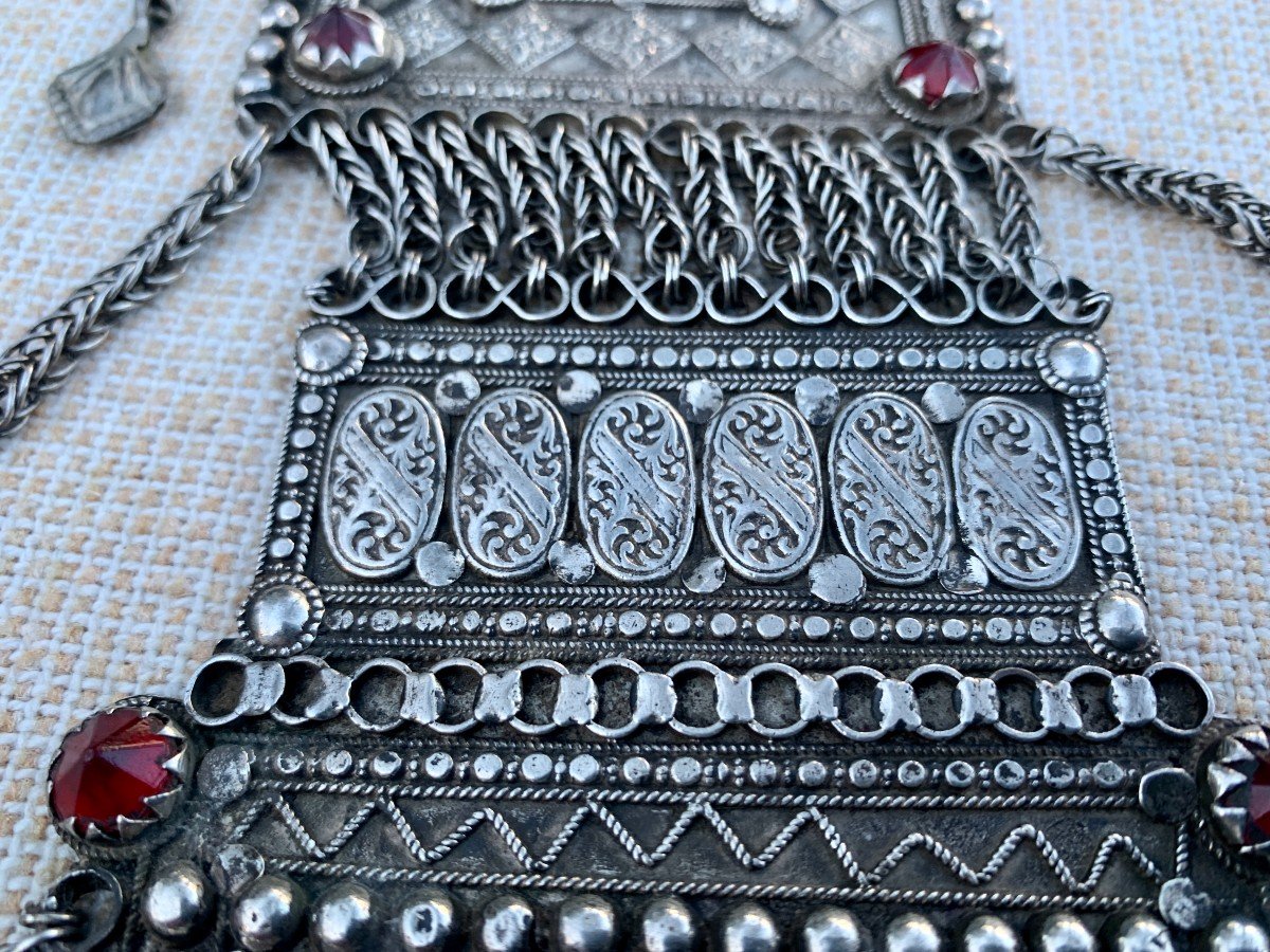 Large pendentif argent tripartite Kuchi, Pakistan ou Afghanistan-photo-2