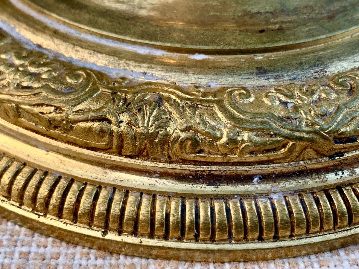 Pair Gilded Bronze  Regency Candlesticks, Caryatids & Antique Profiles -photo-7