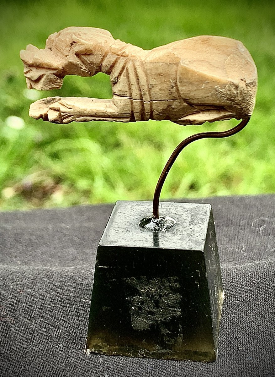 Archaeology, Roman Period Carved Bone Knife Handle -photo-1