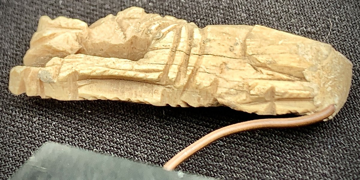 Archaeology, Roman Period Carved Bone Knife Handle -photo-2