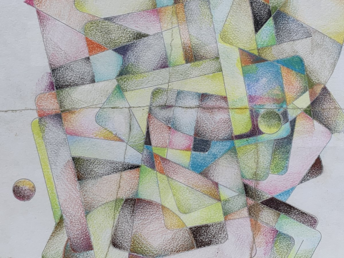 Nicolas MAFFRE,  2012, suite de 3 dessins abstraits à la craie grasse-photo-5