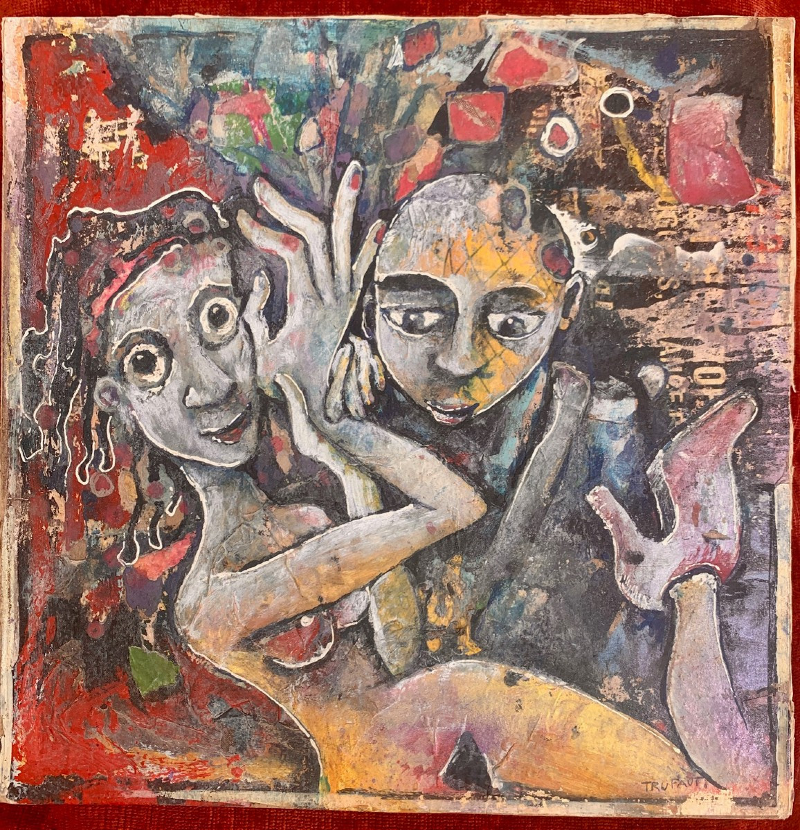 Nicolas TRUFAUT (1966-), artiste Hyères Var, paire de dessins marouflés sur carton -photo-3