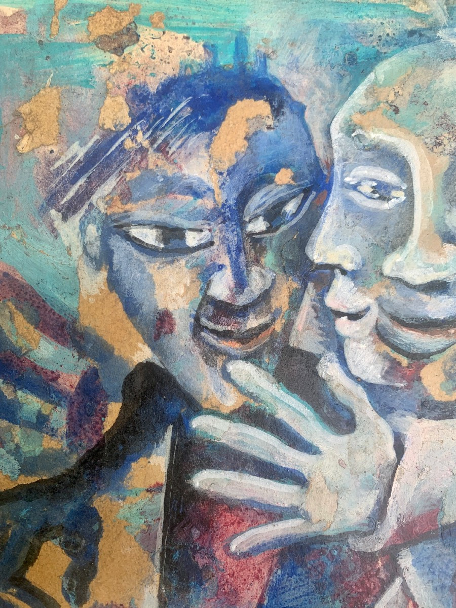 Nicolas TRUFAUT (1966-), artiste Hyères Var, paire de dessins marouflés sur carton -photo-6