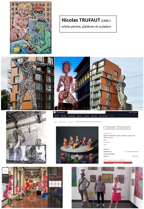 Nicolas TRUFAUT (1966-), artiste Hyères Var, paire de dessins marouflés sur carton -photo-7