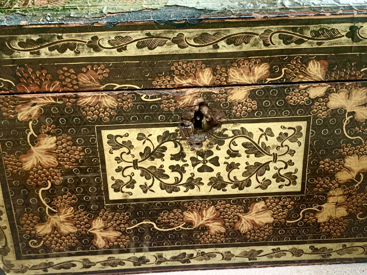 Chinese Lacquer Tea Box & Pewter Bottles, Mid-19th Cty-photo-5