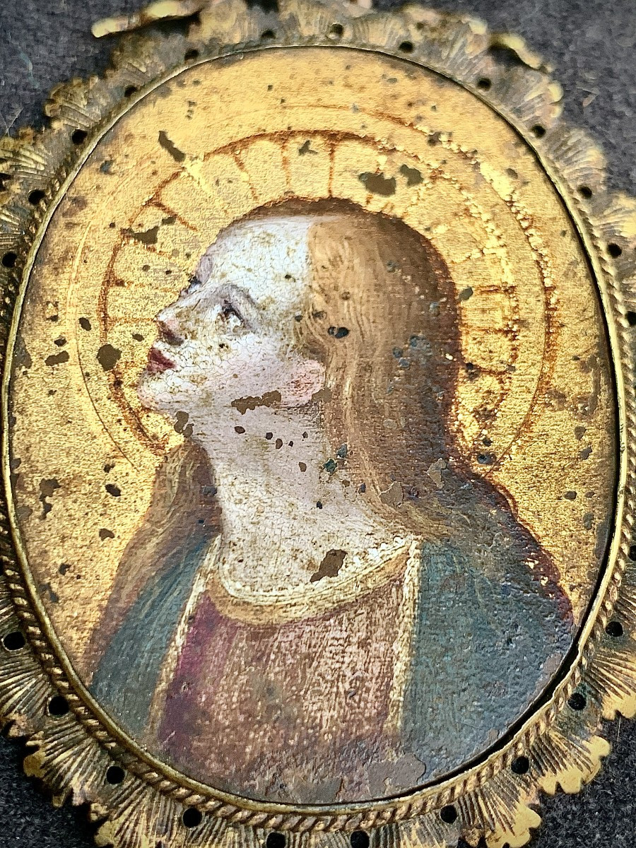 Italy, Late 16th Century, Pendant Painting On Copper Of St. Catherine Of Siena-photo-1