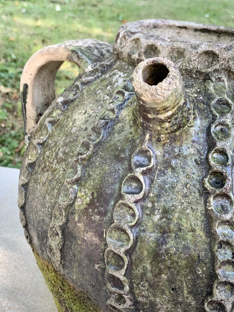 Very Nice 17 Or 18th Cty Green Glazed Earthenware Jug Or Buyre -photo-3