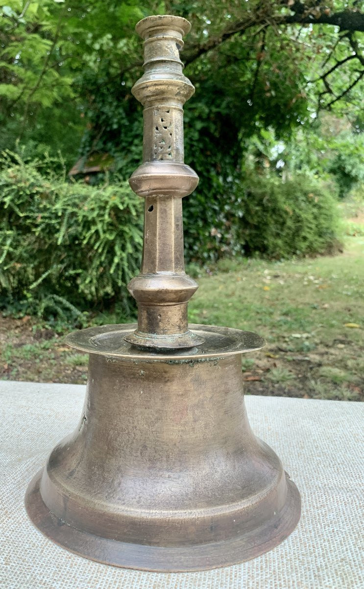 Late 14 Th To 15th Cty Very Large Bronze Ottoman Candle-photo-2