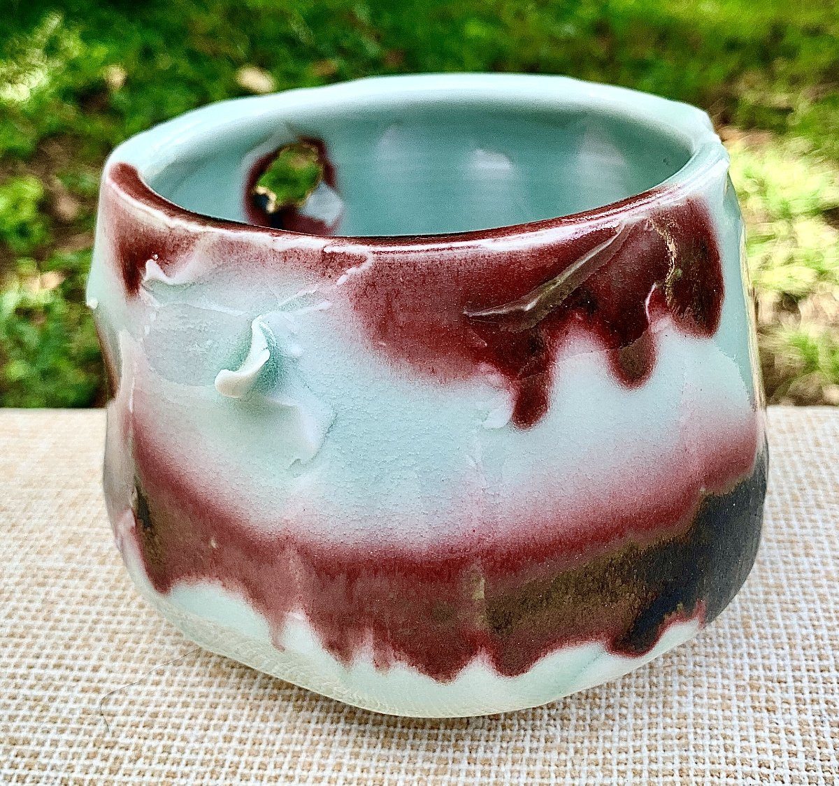 Japanese-style Oxblood Red & Gold Ceramic / Porcelain  Cup By Clothilde Legrand-photo-3