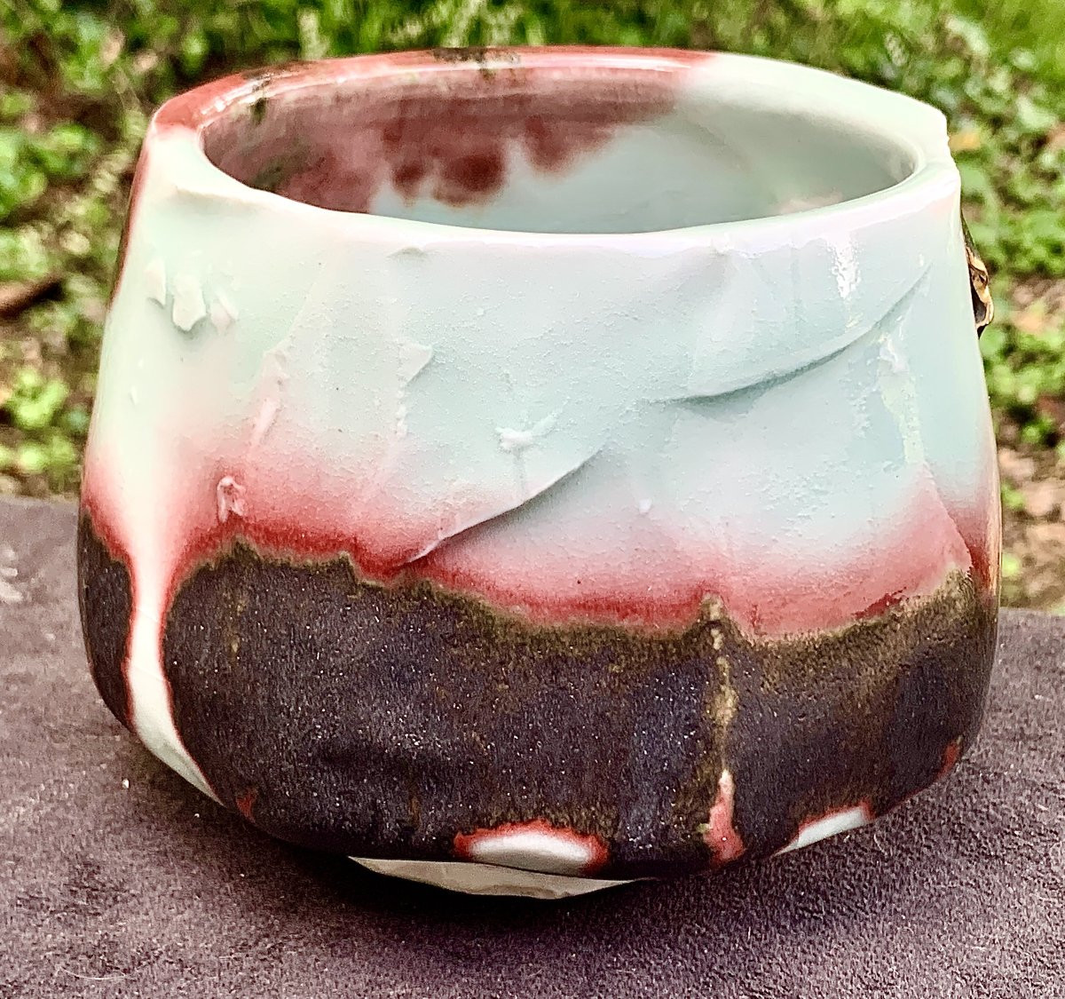 Japanese-style Oxblood Red & Gold Ceramic / Porcelain  Cup By Clothilde Legrand-photo-2