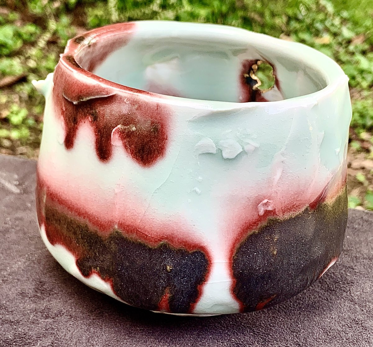 Japanese-style Oxblood Red & Gold Ceramic / Porcelain  Cup By Clothilde Legrand-photo-3