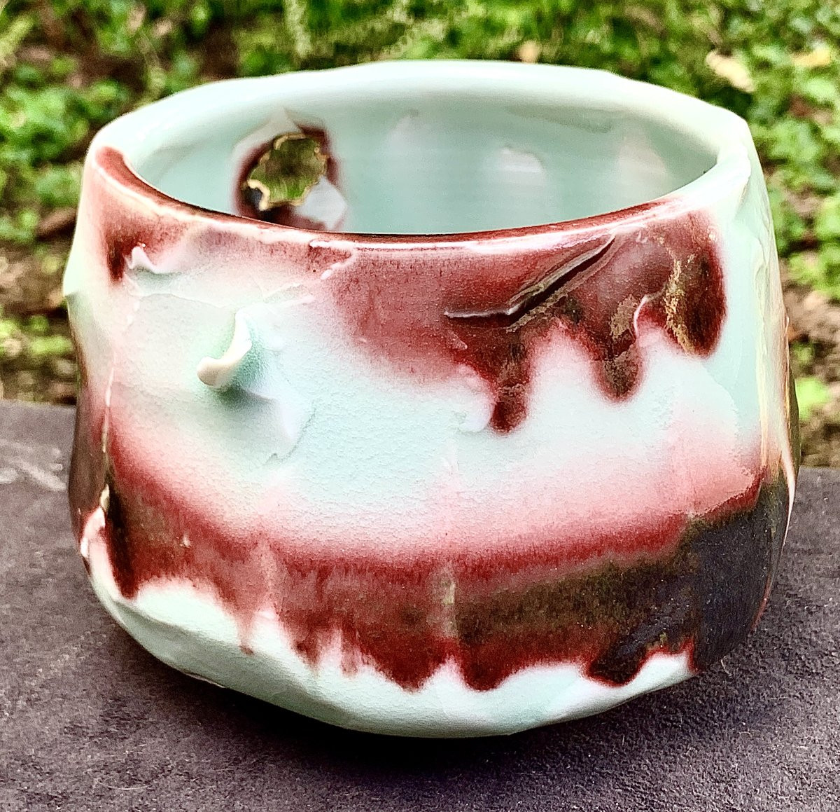 Japanese-style Oxblood Red & Gold Ceramic / Porcelain  Cup By Clothilde Legrand-photo-4