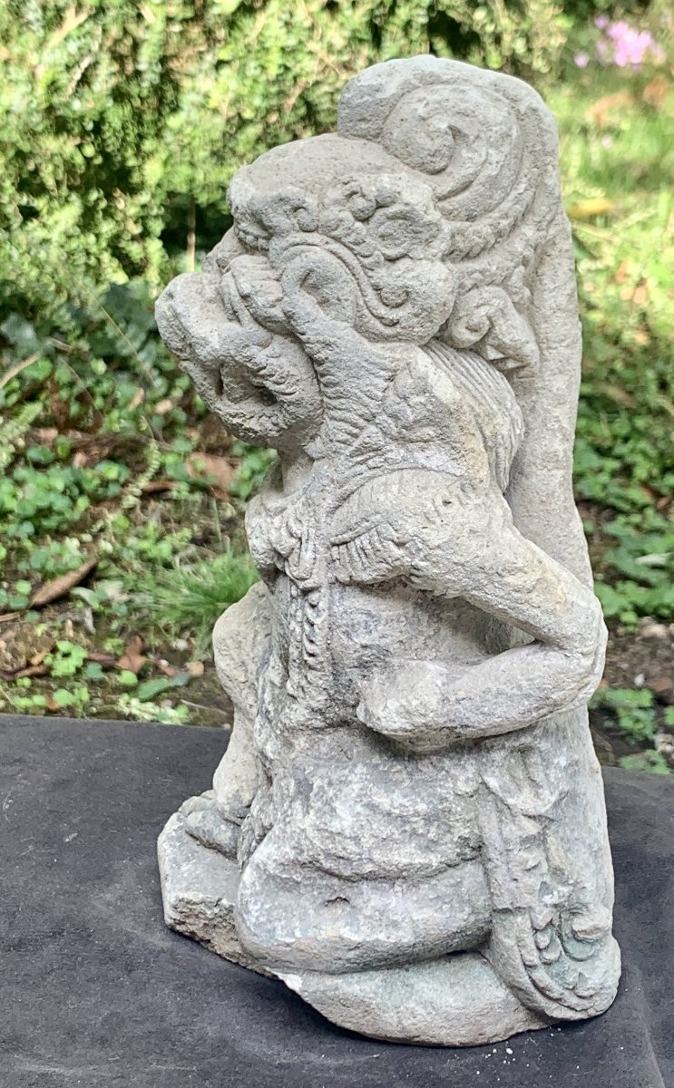 Civilization, Bali 19th Cty, Stone Carved Garuda Statue-photo-6