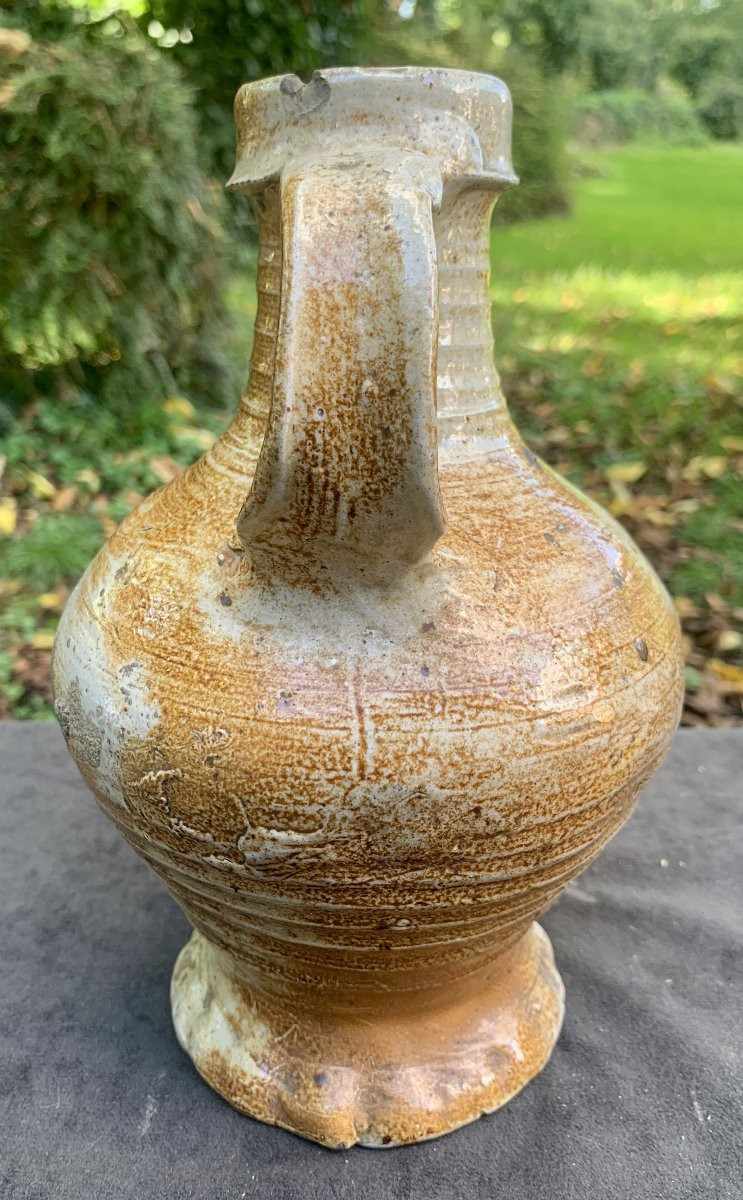 Renaissance Salt-glazed Stoneware Pitcher With Handle, 16th/17th Century-photo-3