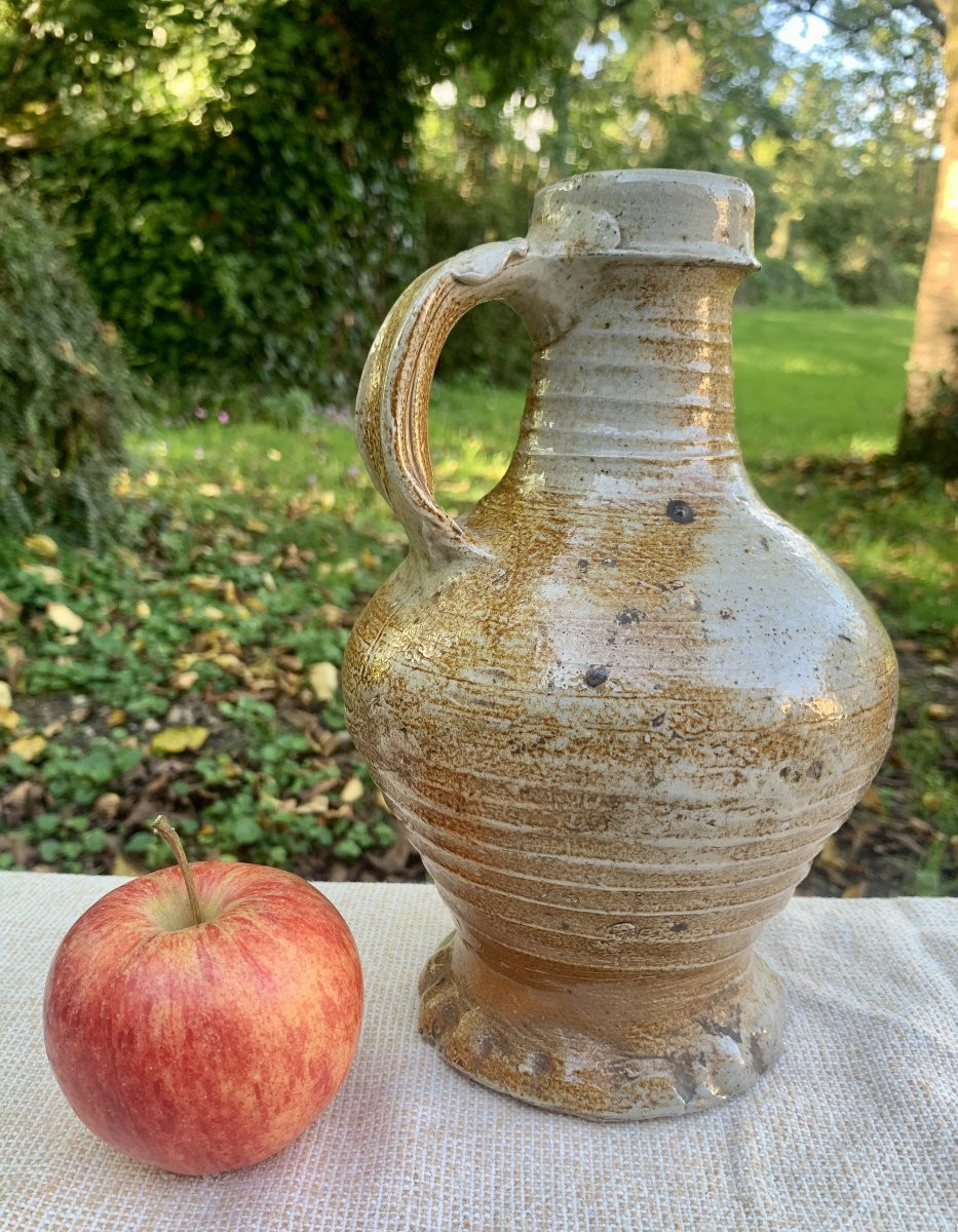 Renaissance Salt-glazed Stoneware Pitcher With Handle, 16th/17th Century-photo-1