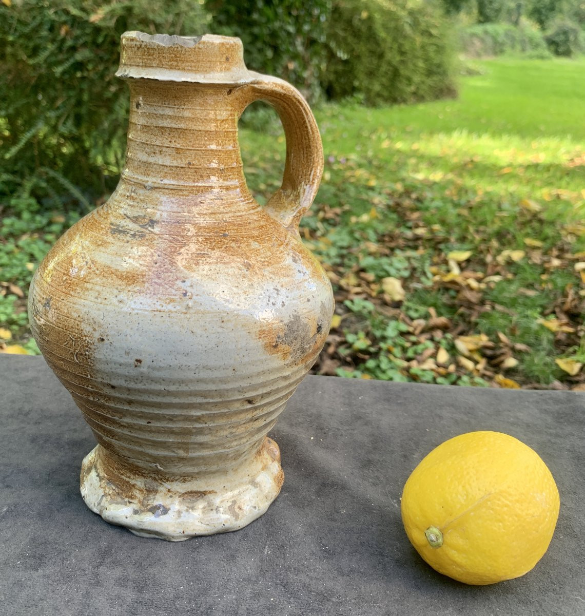 Renaissance Salt-glazed Stoneware Pitcher With Handle, 16th/17th Century-photo-8