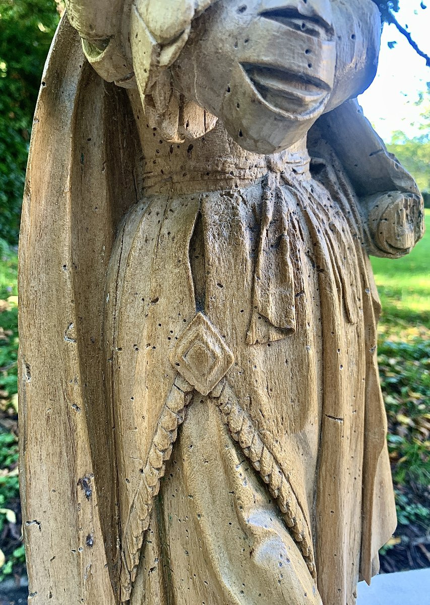 Circa 1500 / 1510, Saint Suzanne ? Lime Tree Wiid Carved Statue-photo-2