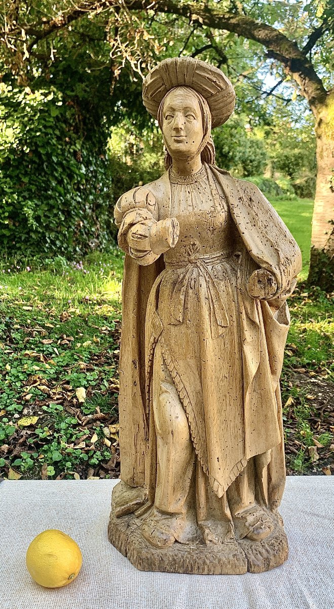 Circa 1500 / 1510, Saint Suzanne ? Lime Tree Wiid Carved Statue-photo-5