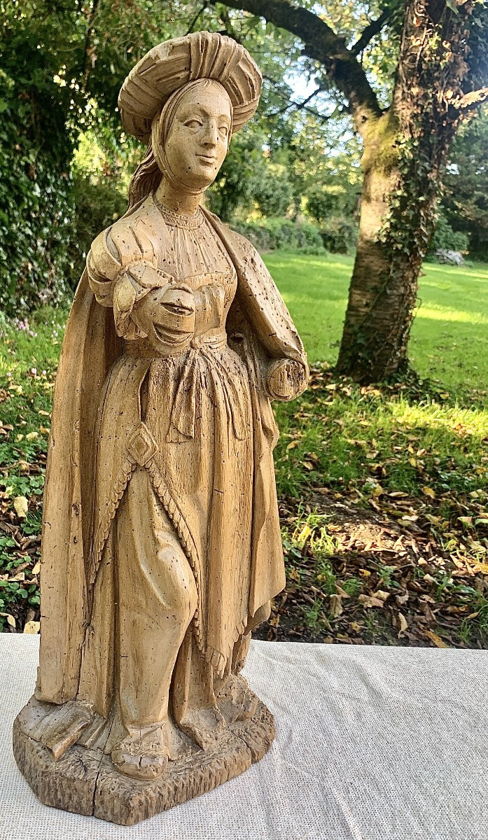 Circa 1500 / 1510, Saint Suzanne ? Lime Tree Wiid Carved Statue