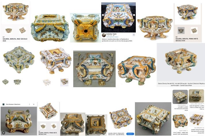 Two Majolica Salt Cellars / Spice Holders Deruta Italy, Circa 1600-photo-8