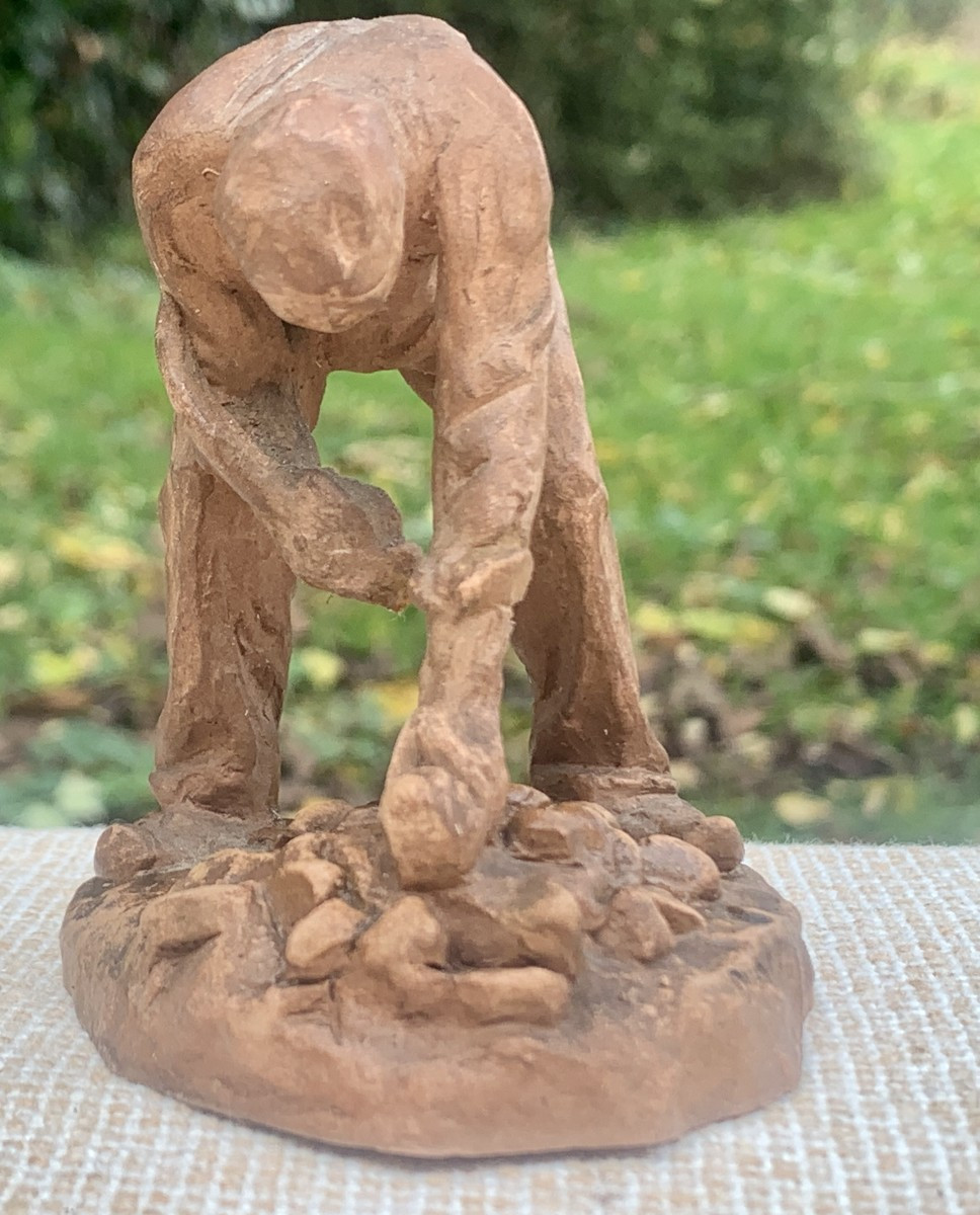 Jules  Aimé DALOU SEVRES 1923 Pte sculpture grès couleur terre cuite-photo-3