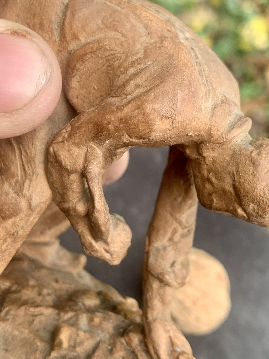 Jules  Aimé DALOU SEVRES 1923 Pte sculpture grès couleur terre cuite-photo-6