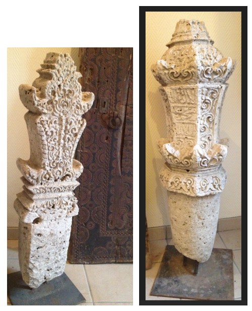 Sunduk Large  Fossil Limestone Carved Funeral Stele, Sulu Archipelago, Indonesia, 19th Cty-photo-7