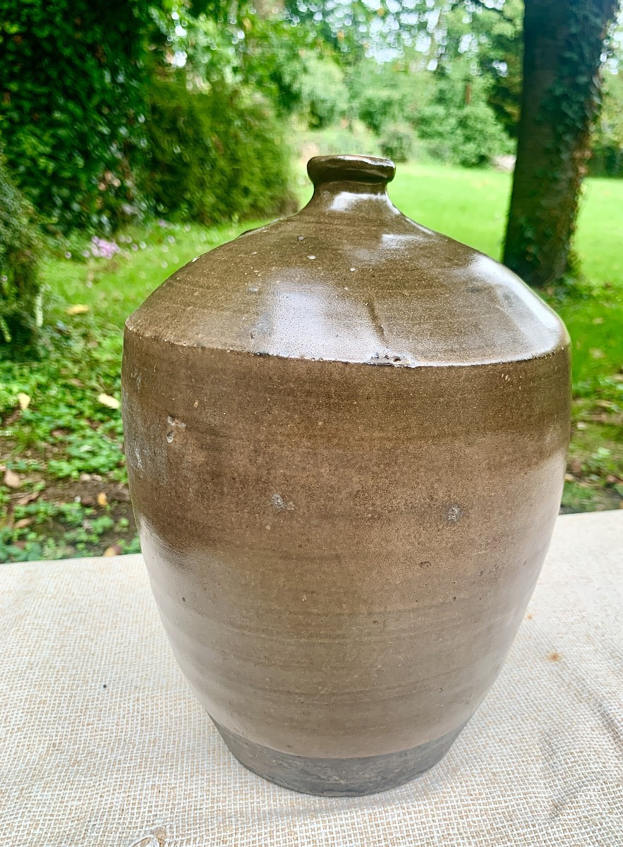 XVIIIe s Jarre céramique utilitaire avec cartouche inscrit, Chine dynastie QING-photo-3