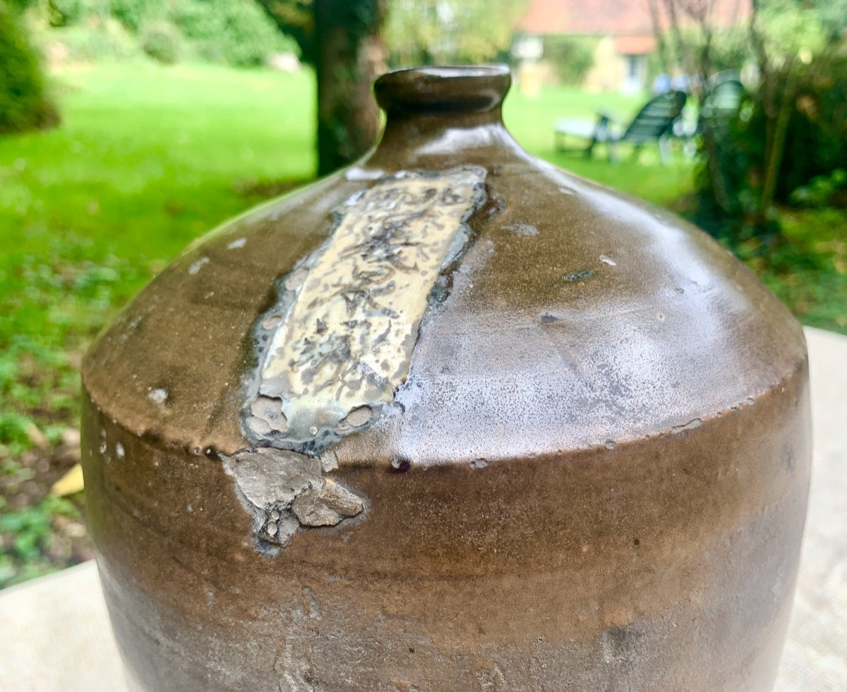 XVIIIe s Jarre céramique utilitaire avec cartouche inscrit, Chine dynastie QING-photo-5