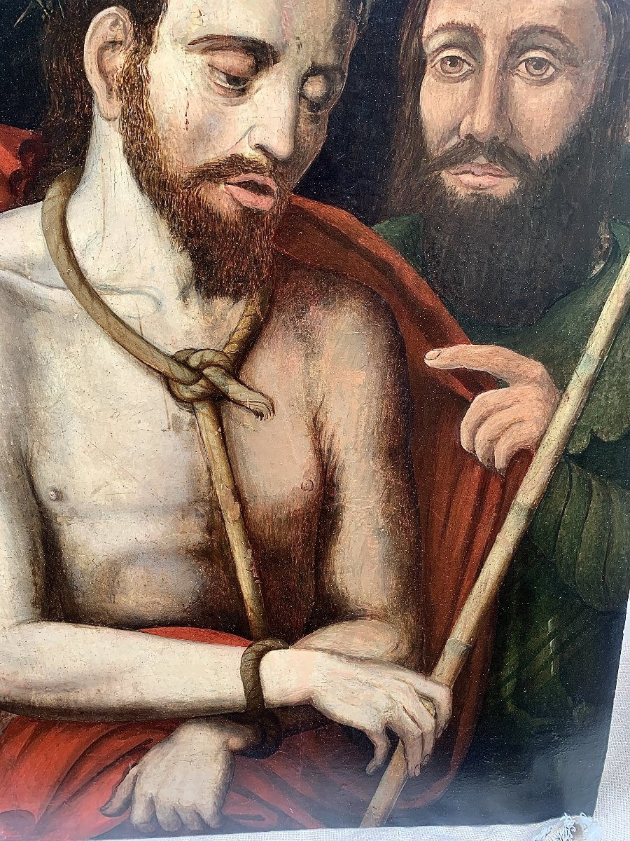 16th Painting On Oak Panel, Christ Presented To The Crowd By Pontius Pilate-photo-2