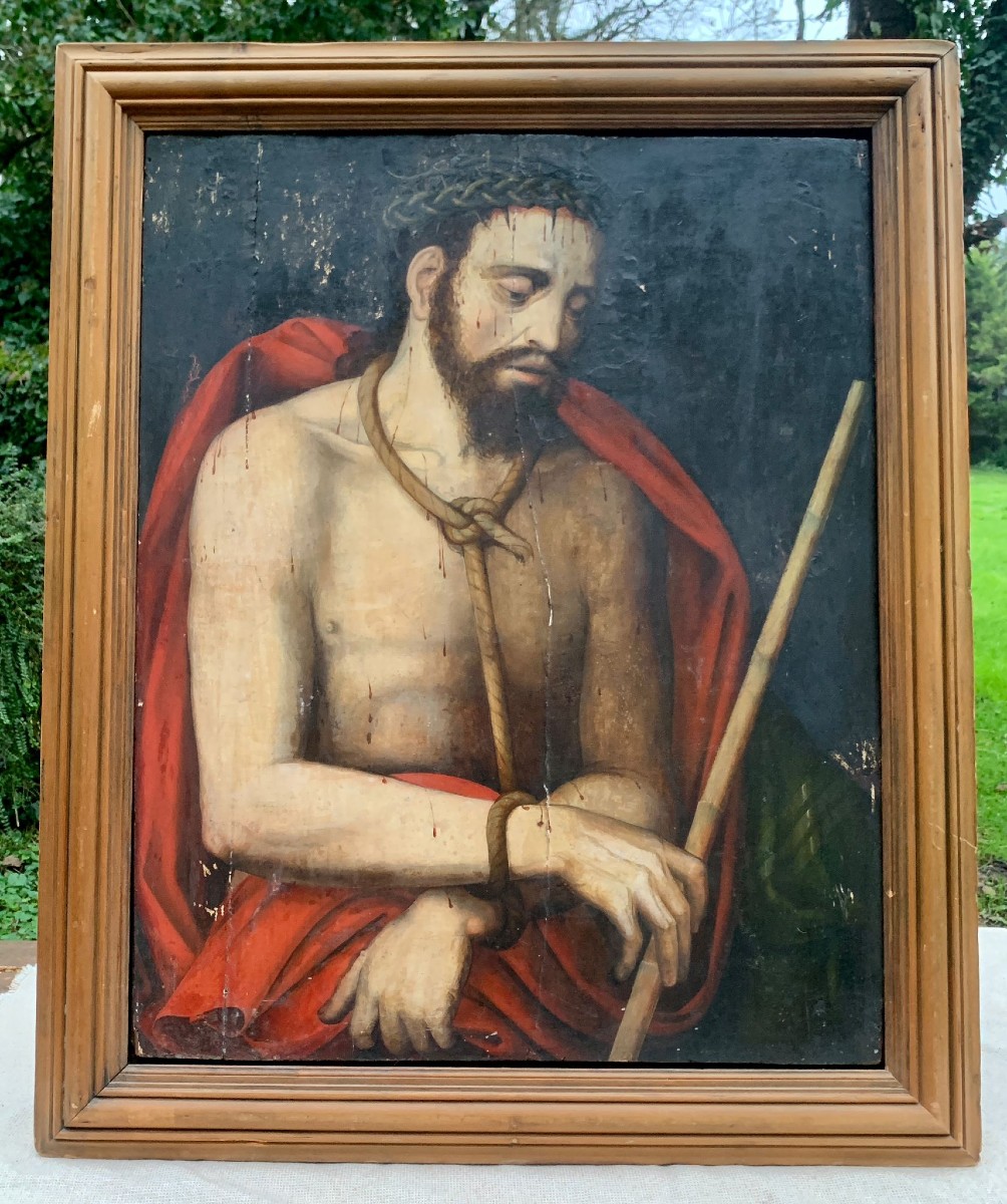 16th Painting On Oak Panel, Christ Presented To The Crowd By Pontius Pilate-photo-7