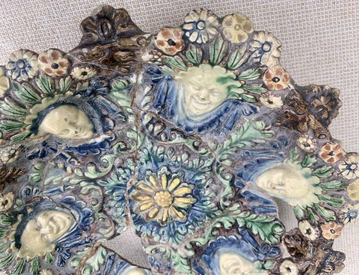 2 plats céramique relief AVON / LE PRE D'AUGE XVIIe s, suite B PALISSY-photo-5