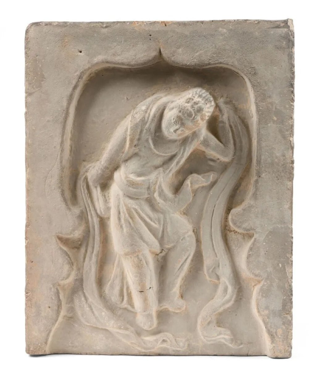 Archaeology China, 2 Song Dynasty (960-1279) Terracotta Tiles Depicting A Dancer &horsemen-photo-2