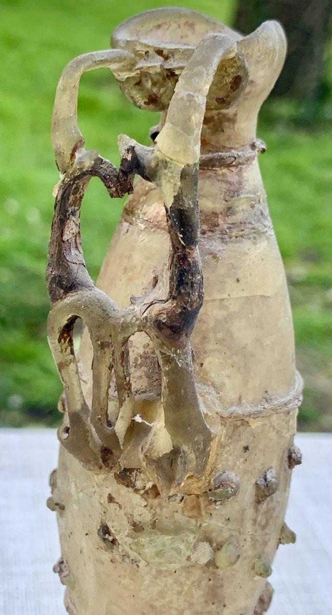 Archaeology Roman Period: Delicate & Very Lightweight Glassware With Openwork Handle-photo-1