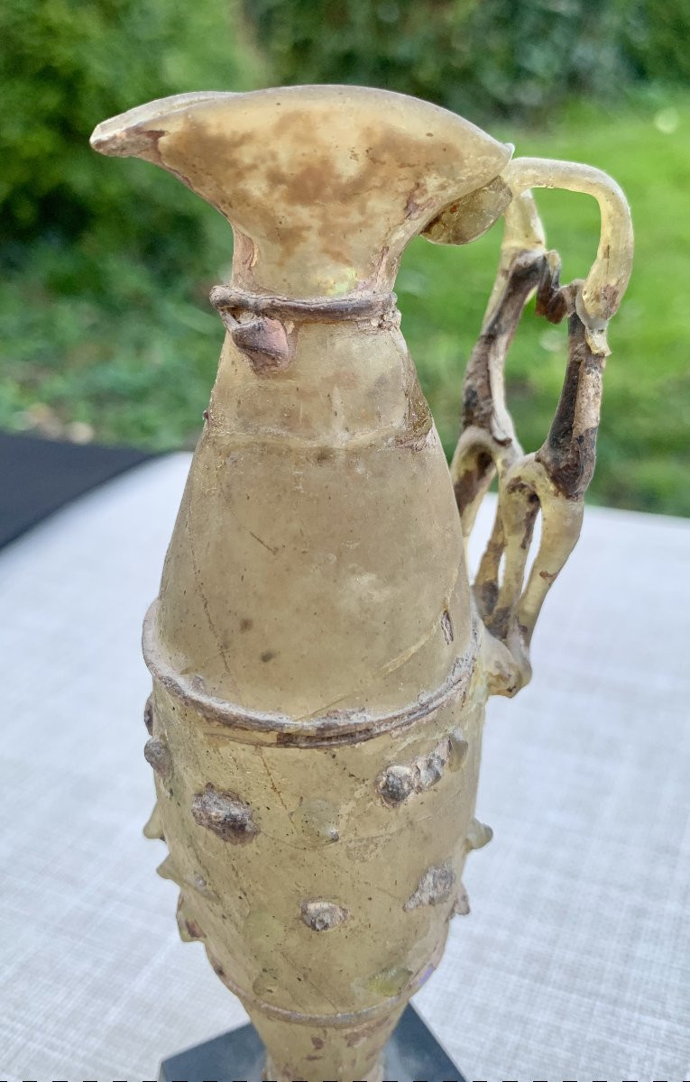 Archaeology Roman Period: Delicate & Very Lightweight Glassware With Openwork Handle-photo-8