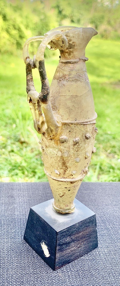 Archaeology Roman Period: Delicate & Very Lightweight Glassware With Openwork Handle