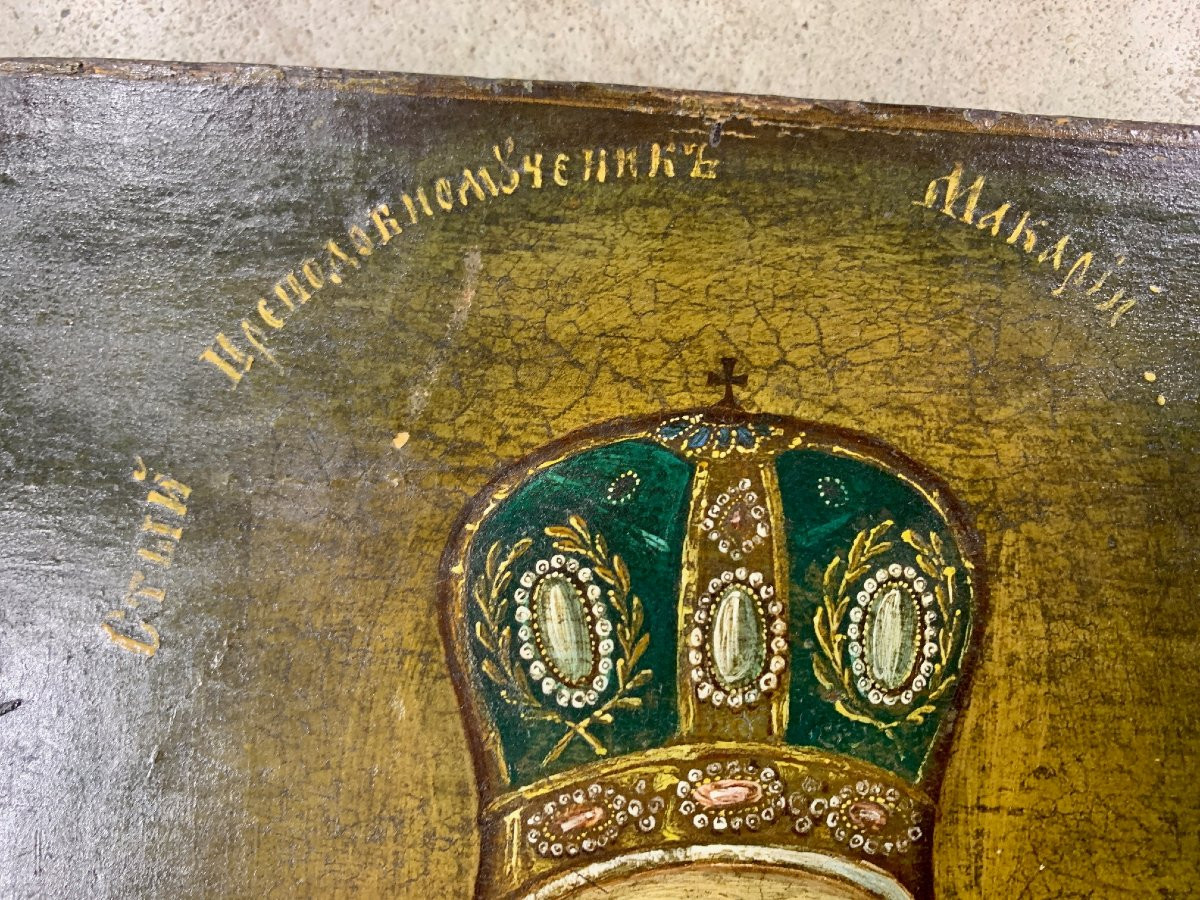 Large Icon,  Late 18th Voronezh School Russia, St Mitrophanes & St Macarius Of Kanev -photo-3