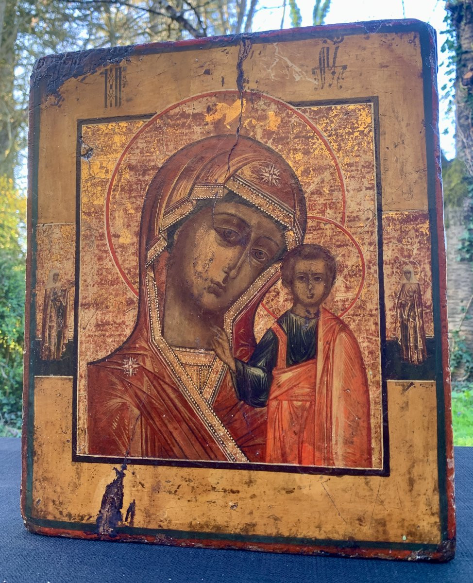Virgin & Child Icon Known As "of Tenderness", Russia, Late 18th Early 19th Cty-photo-1