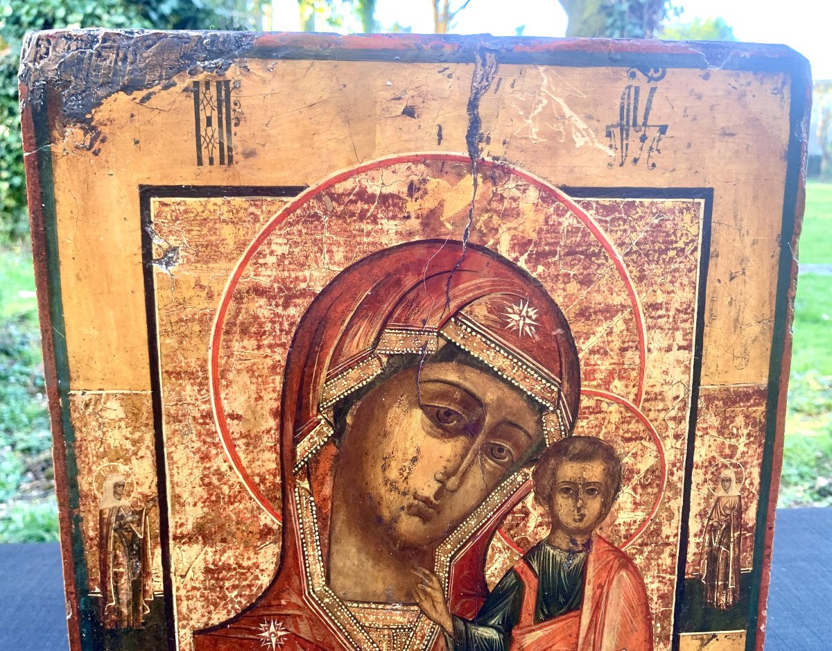 Virgin & Child Icon Known As "of Tenderness", Russia, Late 18th Early 19th Cty-photo-2