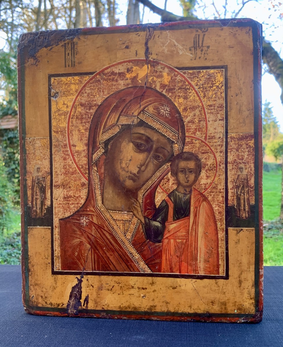 Virgin & Child Icon Known As "of Tenderness", Russia, Late 18th Early 19th Cty