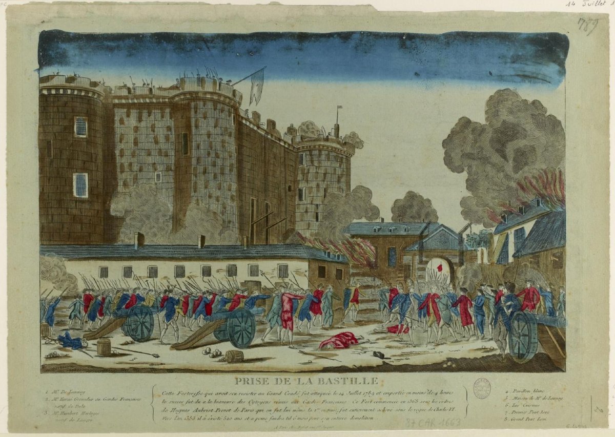 Assiette Nevers époque Révolutionnaire décor de la Prise de la Bastille-photo-2
