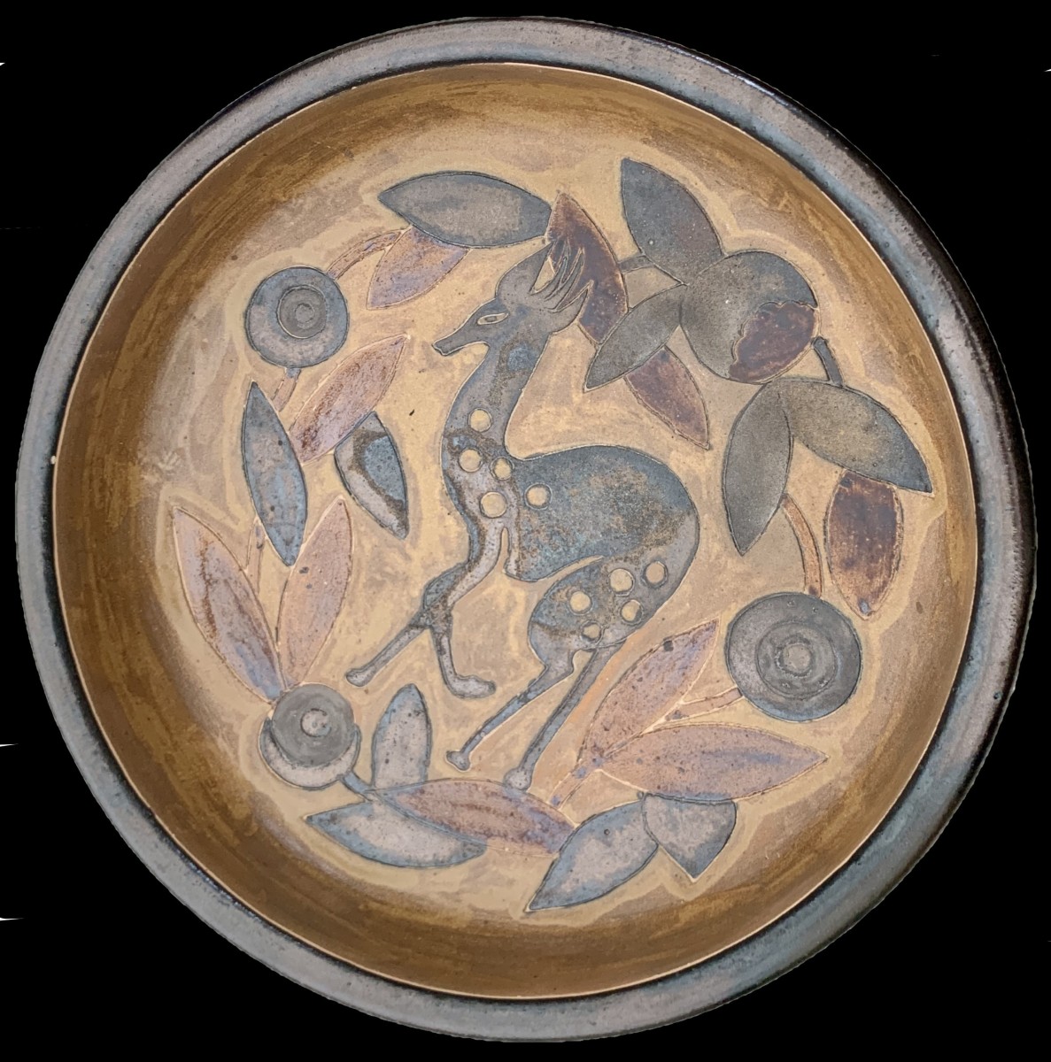 Large René Buthaud / Georges Asch Art Deco Ceramic Cup, Ste Radegonde Factory-photo-4