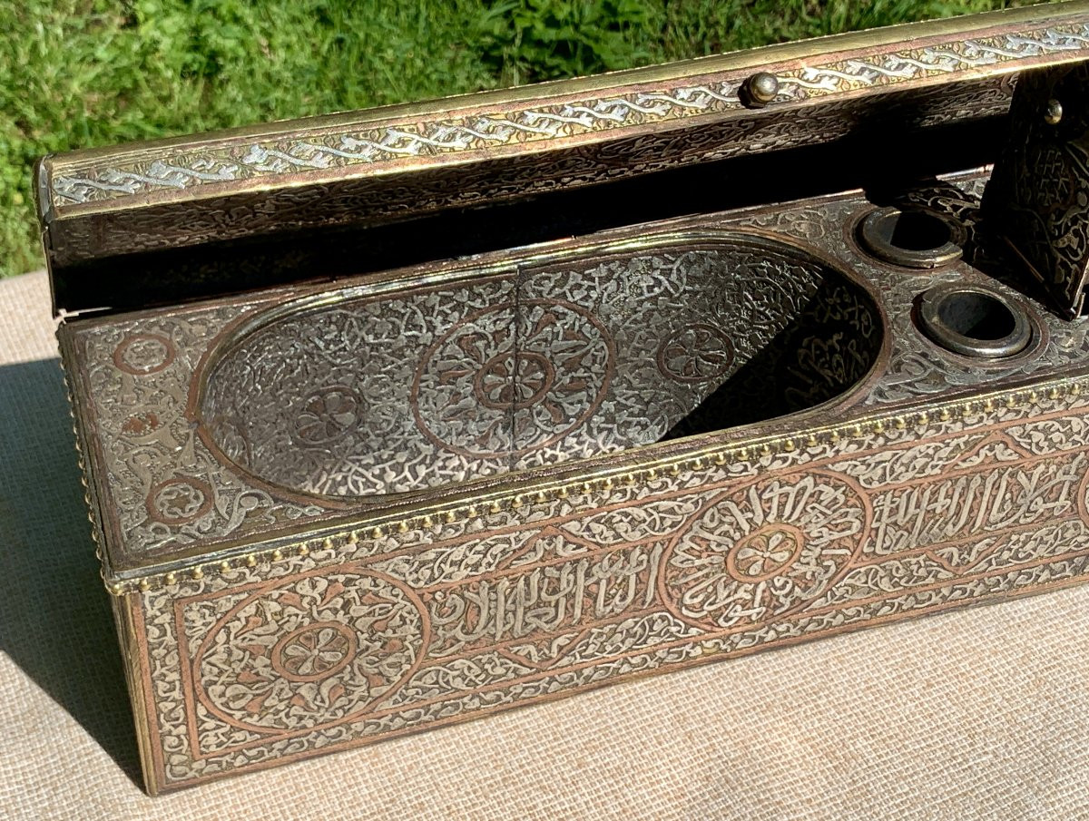 Very Large Qalamdan, Mamelouk-style Writing Or Pen Box, Syria Or Egypt 19th Cty-photo-2