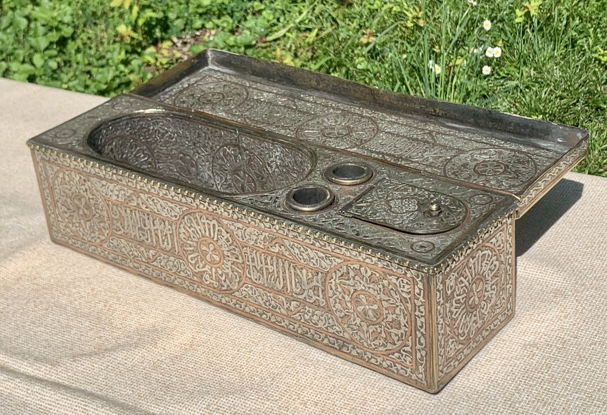Very Large Qalamdan, Mamelouk-style Writing Or Pen Box, Syria Or Egypt 19th Cty-photo-3