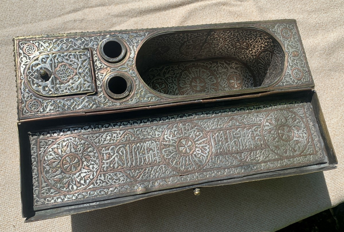 Very Large Qalamdan, Mamelouk-style Writing Or Pen Box, Syria Or Egypt 19th Cty-photo-4