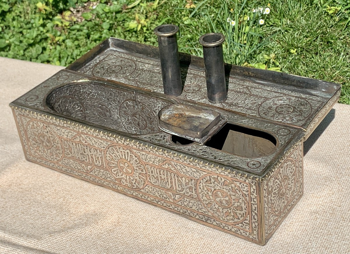 Very Large Qalamdan, Mamelouk-style Writing Or Pen Box, Syria Or Egypt 19th Cty-photo-6