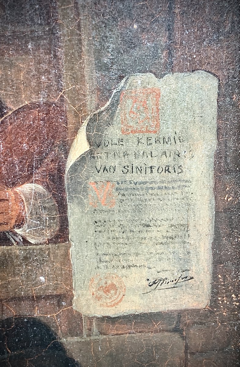 Peinture à l'huile hollandaise sur panneau, "le Charlatan" 1652 d'après Gerrit DOU-photo-6